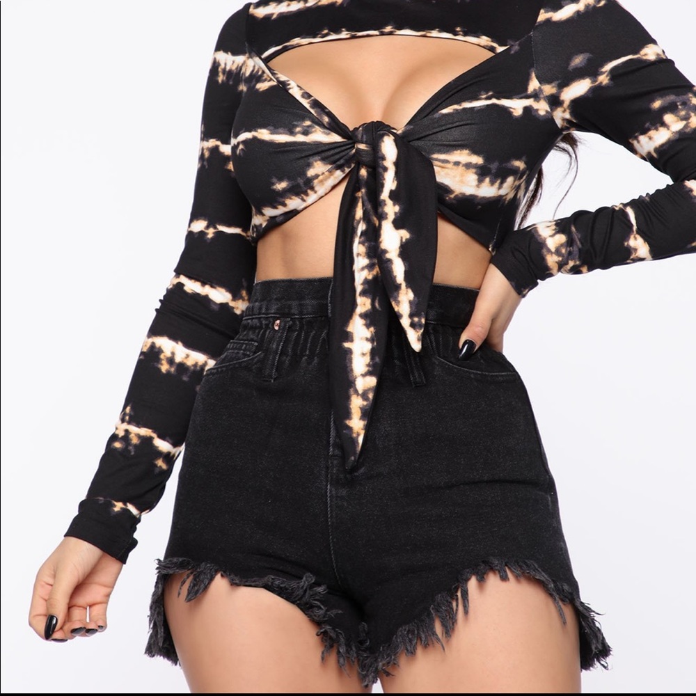 Fashion Nova Black High Rise Mom Shorts